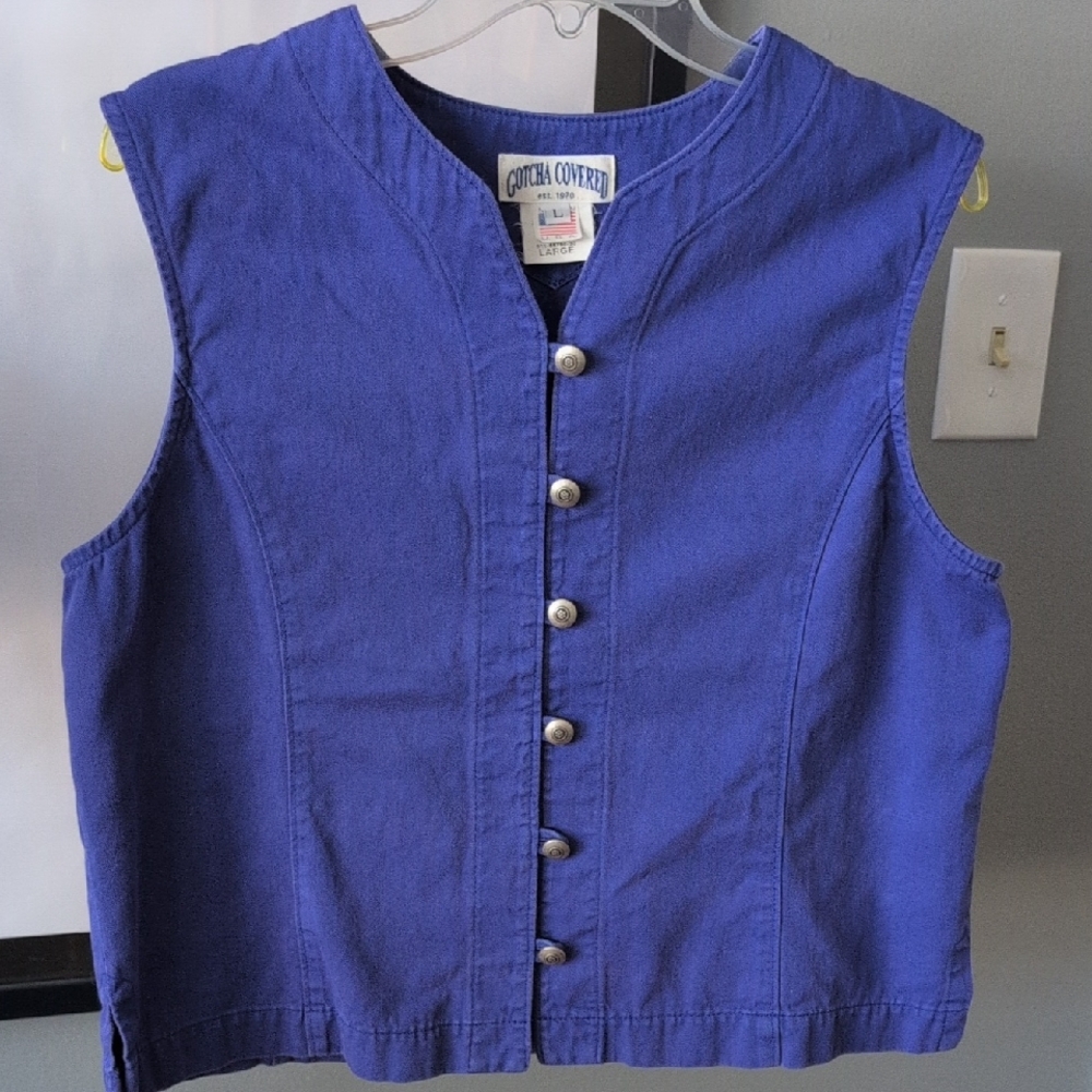 VTG Blue Workwear Vest. Size L.